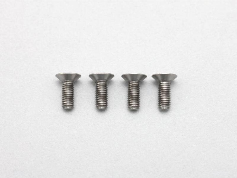 Yokomo RP-042-08A - Precision Machined Titanium Hex Screw Flat Head M3 x 8mm (4pcs)