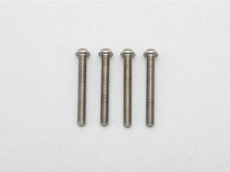 Yokomo RP-041-25A - Precision Machined Titanium Hex Screw Button Head M3 x 25mm (4pcs)