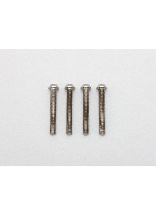 Yokomo Precision Machined Titanium Hex Screw Button Head M3 x 22mm (4pcs)