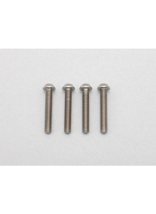 Yokomo Precision Machined Titanium Hex Screw Button Head M3 x 18mm (4pcs)