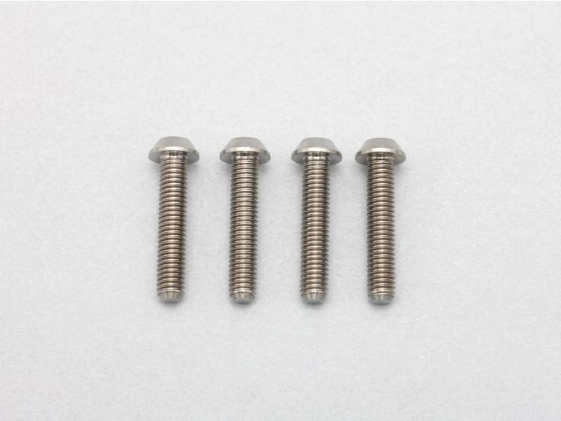 Yokomo RP-041-15A - Precision Machined Titanium Hex Screw Button Head M3 x 15mm (4pcs)