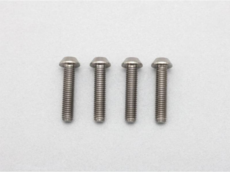 Yokomo RP-041-14A - Precision Machined Titanium Hex Screw Button Head M3 x 14mm (4pcs)