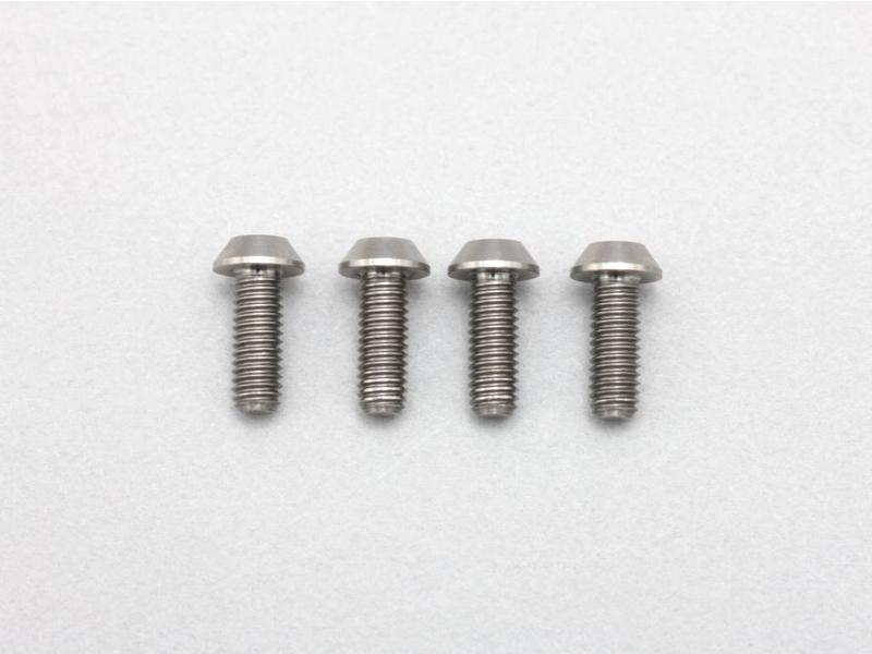 Yokomo RP-041-08A - Precision Machined Titanium Hex Screw Button Head M3 x 8mm (4pcs)