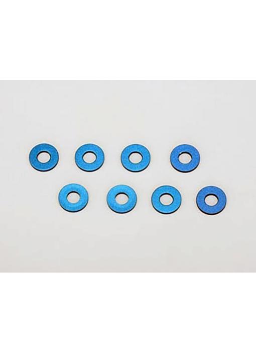 Yokomo Aluminium Suspension Mount Spacer 1mm  - Blue (8pcs) - DISCONTINUED