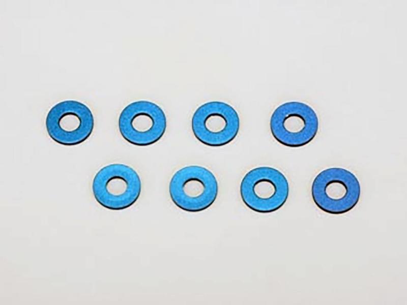 Yokomo SD-300S - Aluminium Suspension Mount Spacer 1mm  - Blue (8pcs) - DISCONTINUED