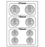 WRAP-UP Next 0010-01 - REAL 3D Head Light Decal Circle Type-A (15/19/21mm) with Mask Sheet