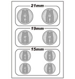 WRAP-UP Next 0010-03 - REAL 3D Head Light Decal Circle Type-B (15/19/21mm) with Mask Sheet