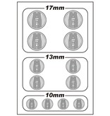 WRAP-UP Next 0010-04 - REAL 3D Head Light Decal Circle Type-B (10/13/17mm) with Mask Sheet