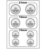WRAP-UP Next 0010-05 - REAL 3D Head Light Decal Circle Type-C (15/19/21mm) with Mask Sheet