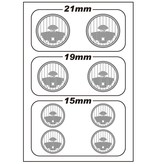 WRAP-UP Next 0010-05 - REAL 3D Head Light Decal Circle Type-C (15/19/21mm) with Mask Sheet