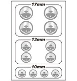 WRAP-UP Next 0010-06 - REAL 3D Head Light Decal Circle Type-C (10/13/17mm) with Mask Sheet