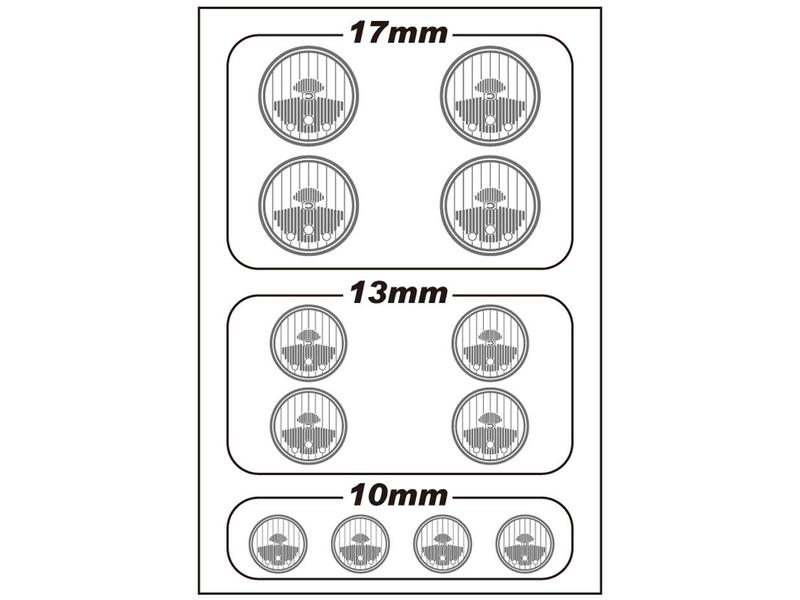 WRAP-UP Next 0010-06 - REAL 3D Head Light Decal Circle Type-C (10/13/17mm) with Mask Sheet