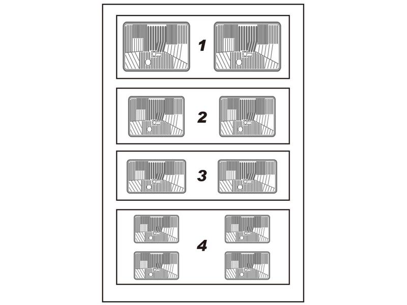 WRAP-UP Next 0010-07 - REAL 3D Head Light Decal Square Type-A (15/19/21mm) with Mask Sheet