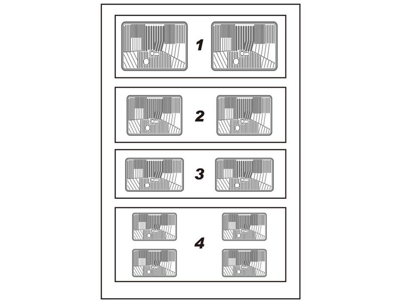 WRAP-UP Next 0010-07 - REAL 3D Head Light Decal Square Type-A (15/19/21mm) with Mask Sheet