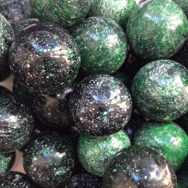 Glasmurmel 35mm - Galaxie grün - Der Murmelprinz