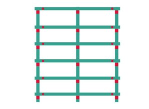 Kunststof stelling 200cm breed /40cm / 6schap 225cm hoog