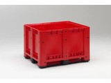 Palletbox 610 liter op 3 versterkte sleden, rood