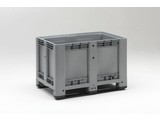 Palletbox 475 liter op 2 sleden, grijs