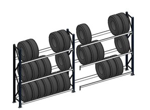 Bandenstelling 200cm hoog, 900 cm breed, 3 niveaus