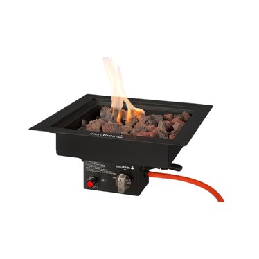 Easy Fires inbouwbrander vierkant zwart 40x40cm.