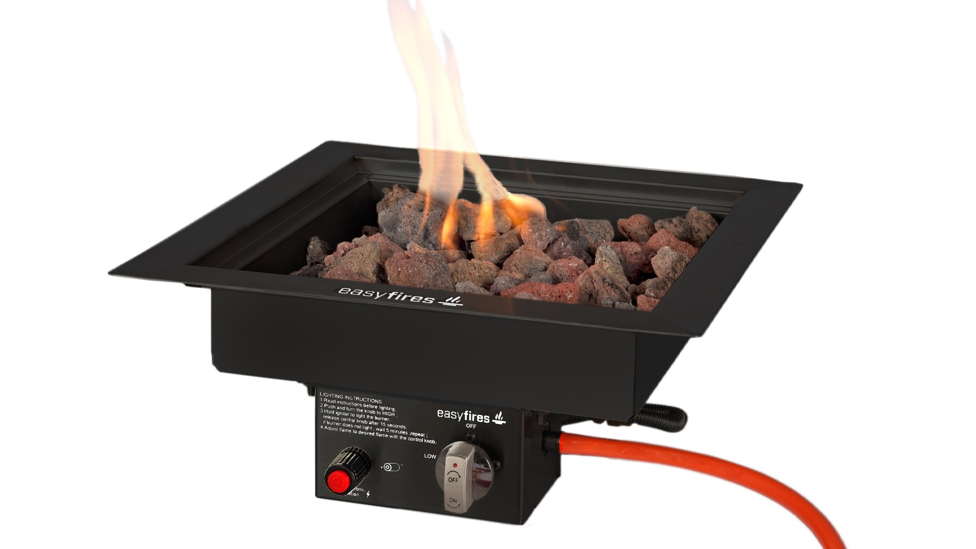 Easy Fires inbouwbrander vierkant zwart 40x40cm. afbeelding