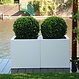 Polyester plantenbak Buxus hoogglans 100x100x80cm.