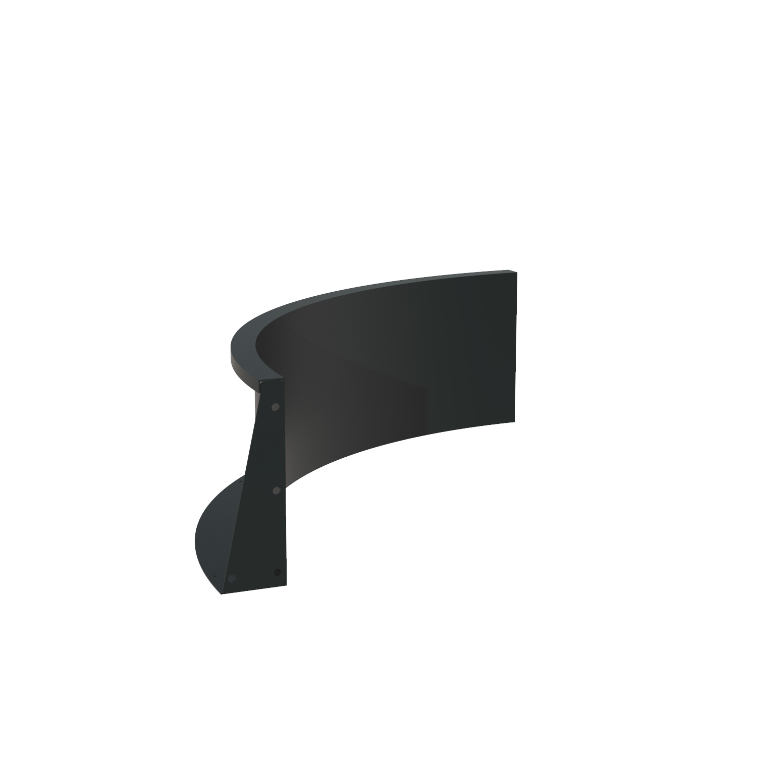 Keerwand aluminium binnenbocht 100x100x40cm. afbeelding