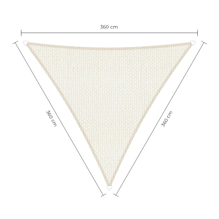 Sunfighter schaduwdoek driehoek wit 3.6x3.6x3.6m. afbeelding