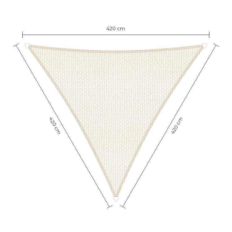 Sunfighter schaduwdoek driehoek wit 4.2x4.2x4.2m.