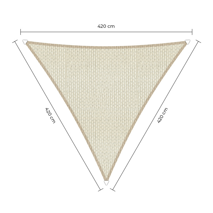 Sunfighter schaduwdoek driehoek ivoor 4.2x4.2x4.2m.