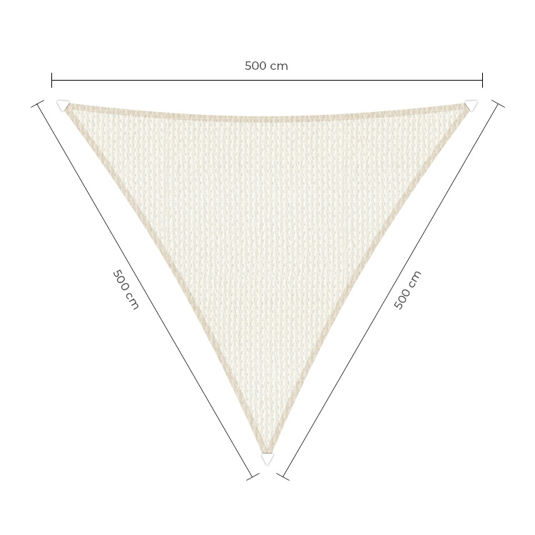 Sunfighter schaduwdoek driehoek wit 5x5x5m. afbeelding