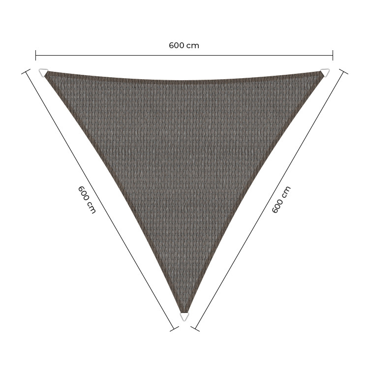 Sunfighter schaduwdoek driehoek grijs 6x6x6m.