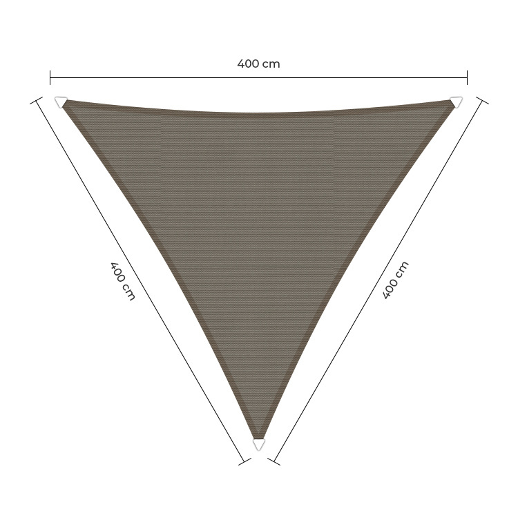 Sunfighter Waterproof driehoek taupe 4x4x4m.