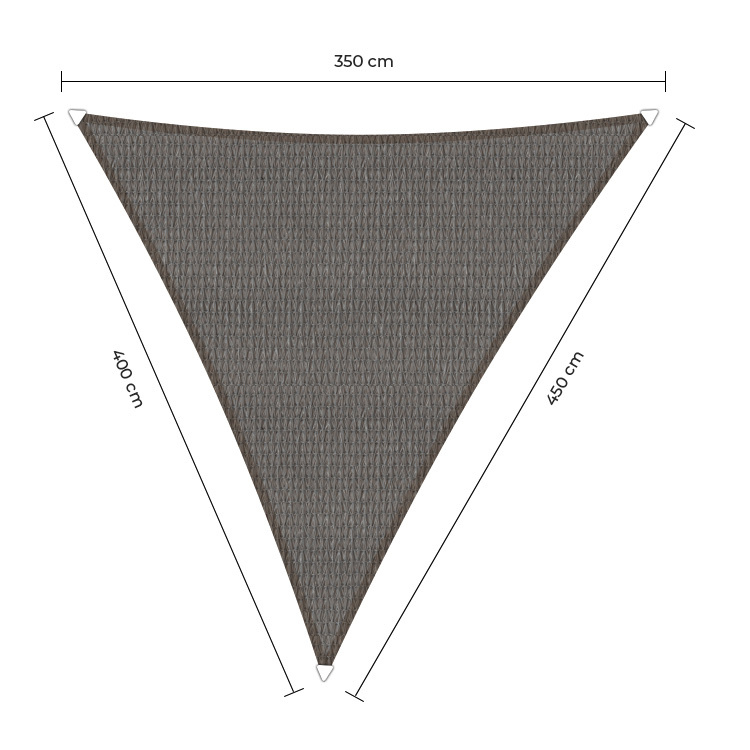 Sunfighter schaduwdoek langhoek grijs 3.5x4x4.5m.