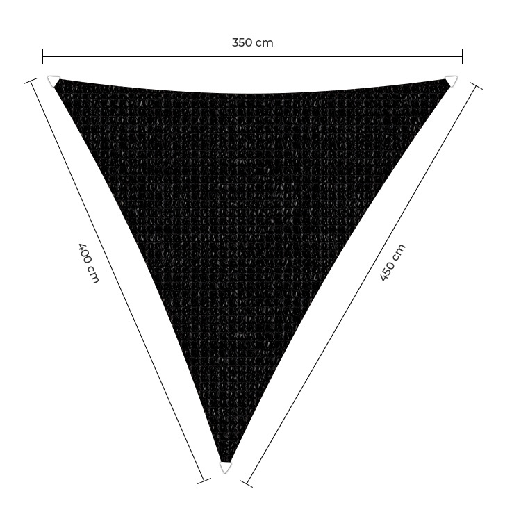 Sunfighter schaduwdoek langhoek zwart 3.5x4x4.5m. afbeelding