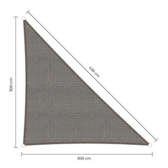 Sunfighter schaduwdoek langhoek grijs 3x3x4.2m.