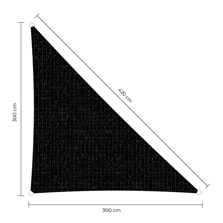 Sunfighter schaduwdoek langhoek zwart 3x3x4.2m. afbeelding