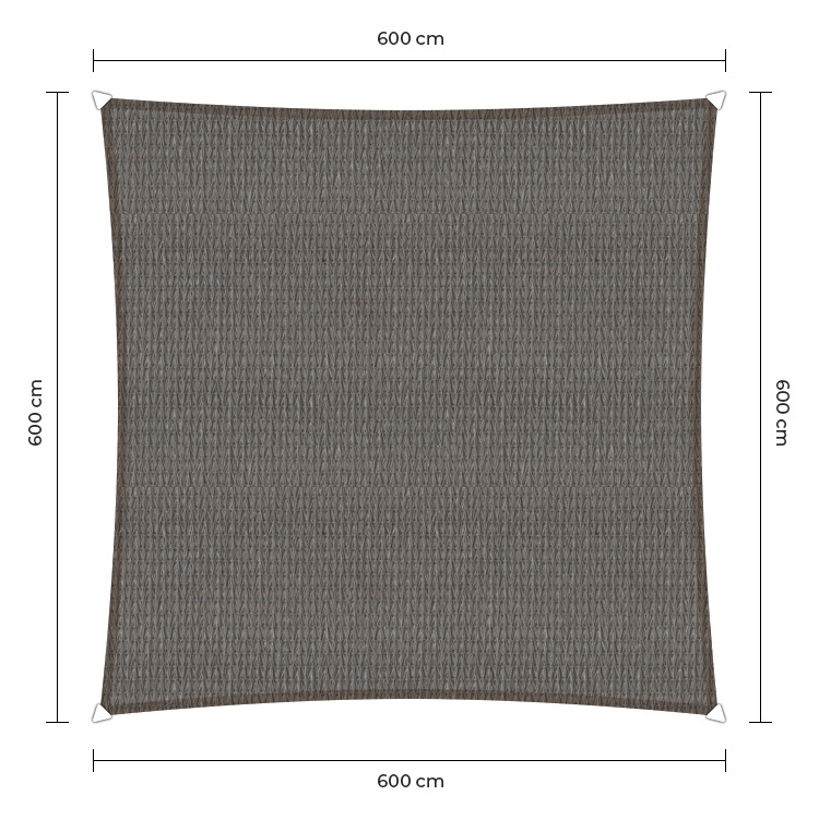 Sunfighter schaduwdoek vierkant grijs 6x6m. afbeelding