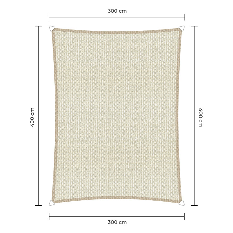 Sunfighter Schaduwdoek Rechthoek ivoor 3x4m. afbeelding
