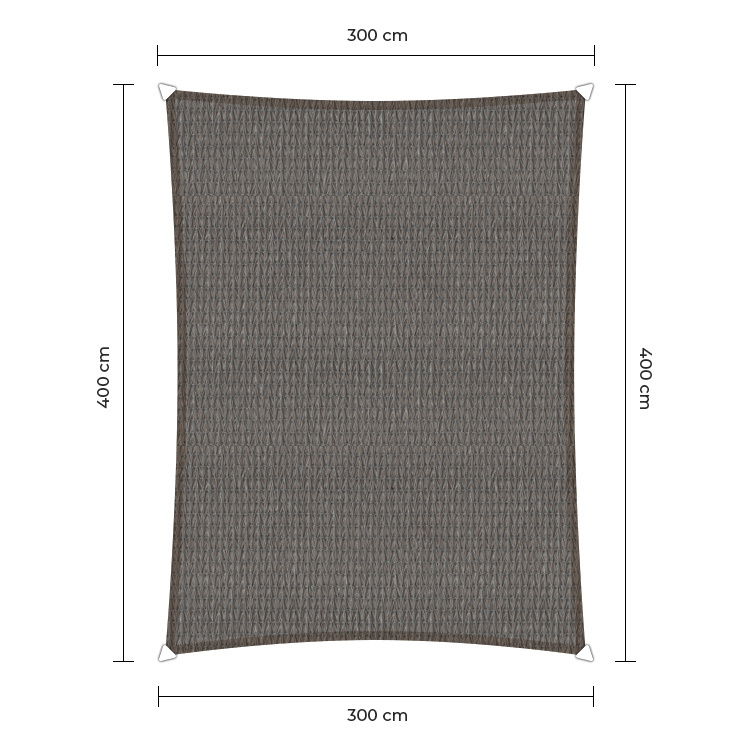 Sunfighter Schaduwdoek Rechthoek grijs 3x4m. afbeelding