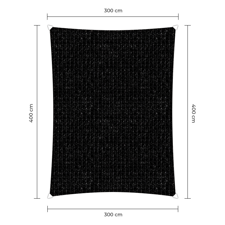Sunfighter Schaduwdoek Rechthoek zwart 3x4m. afbeelding