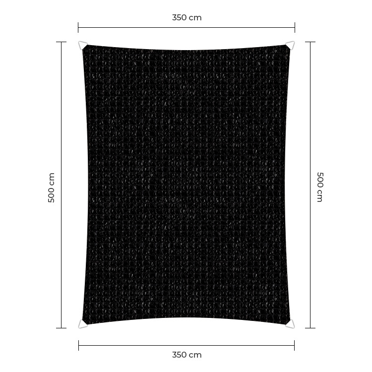 Sunfighter Schaduwdoek Rechthoek zwart 3,5x5m. afbeelding