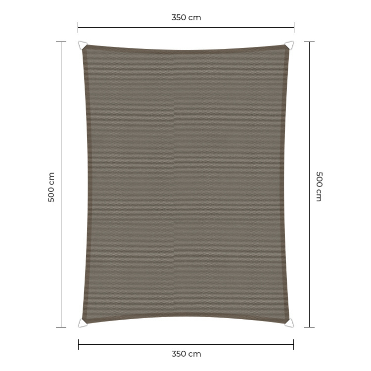 Sunfighter Waterproof Rechthoek taupe 3,5x5m.