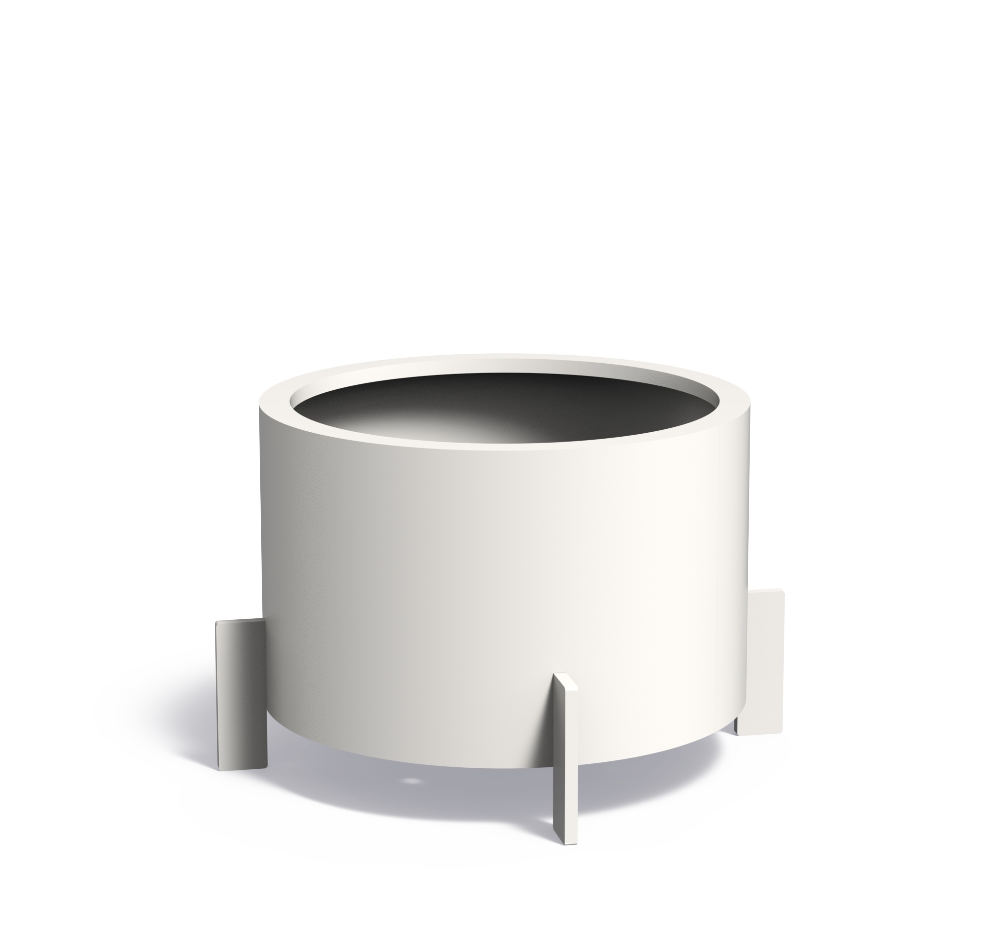 Aluminium plantenbak Drum 80x60cm. op=op afbeelding