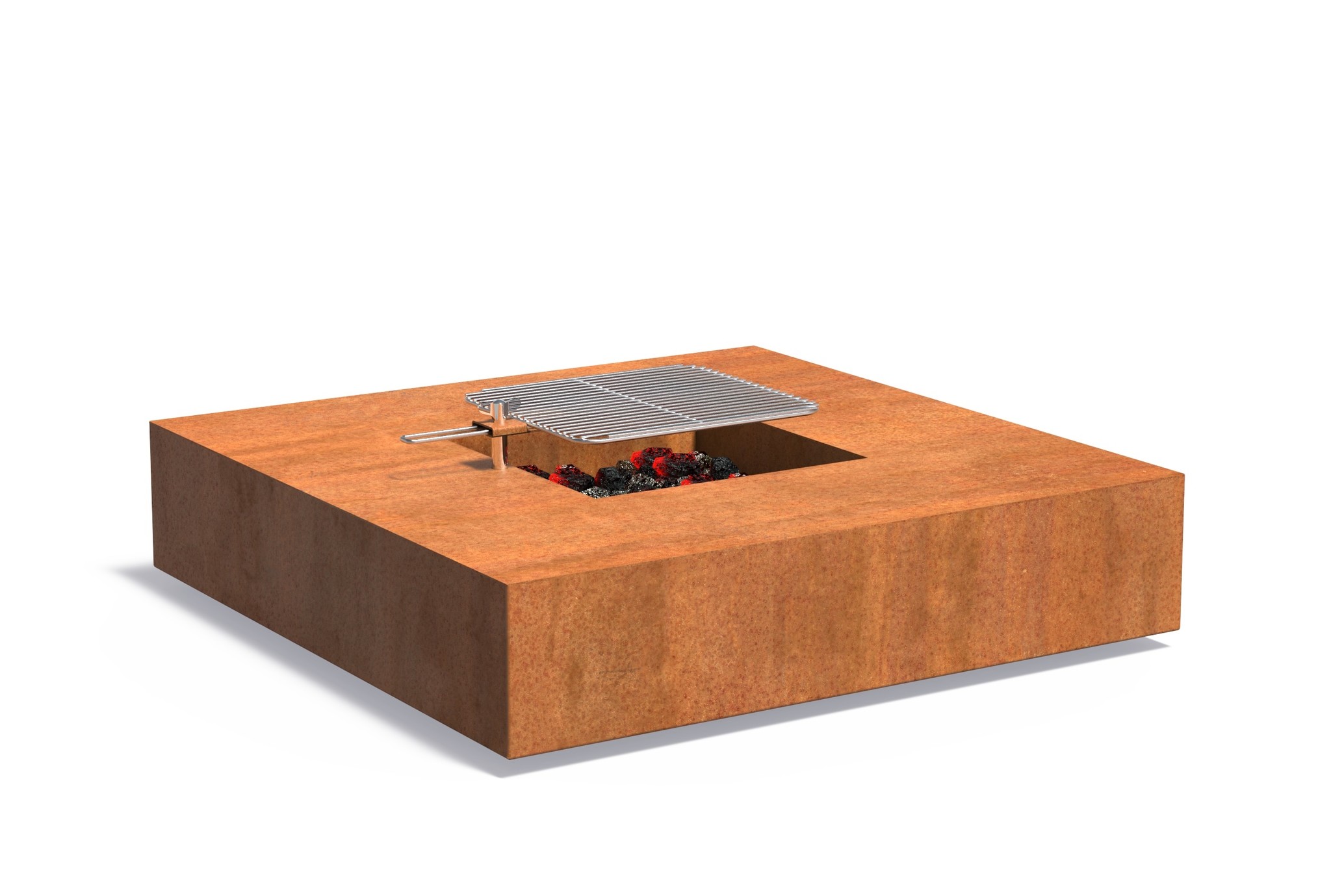 Forno vuurtafel Square Cortenstaal incl. BBQ rooster afbeelding