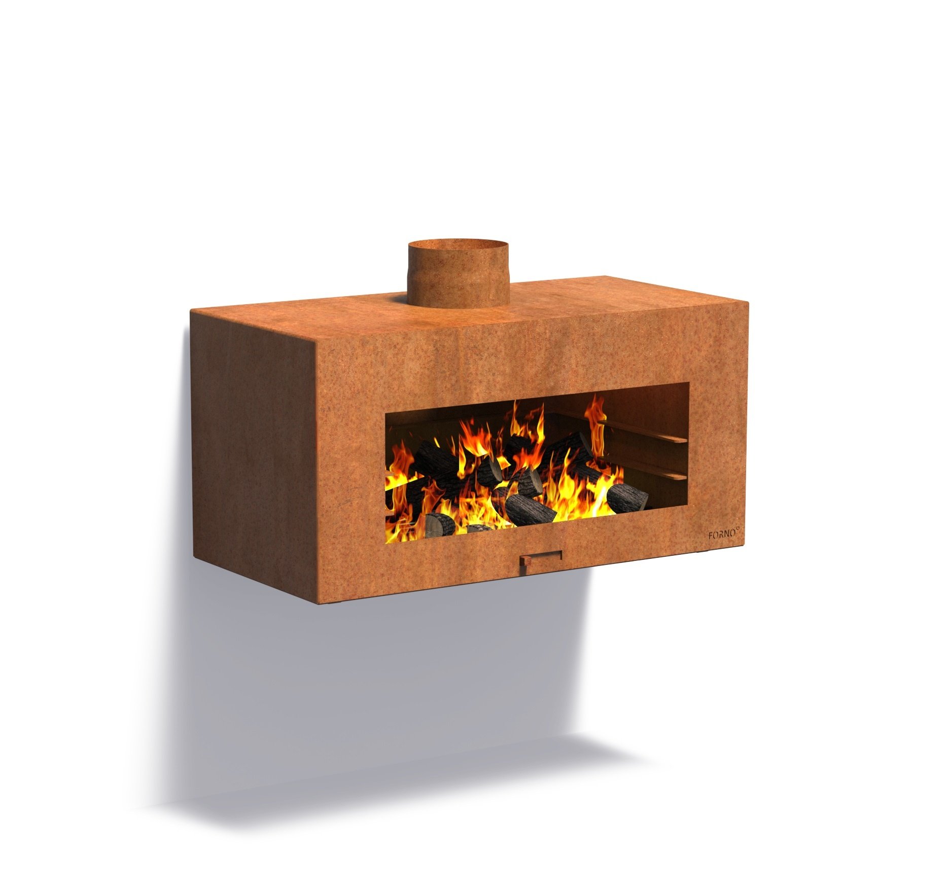 Image of Tuinhaard Forno Enok Wandmodel Cortenstaal