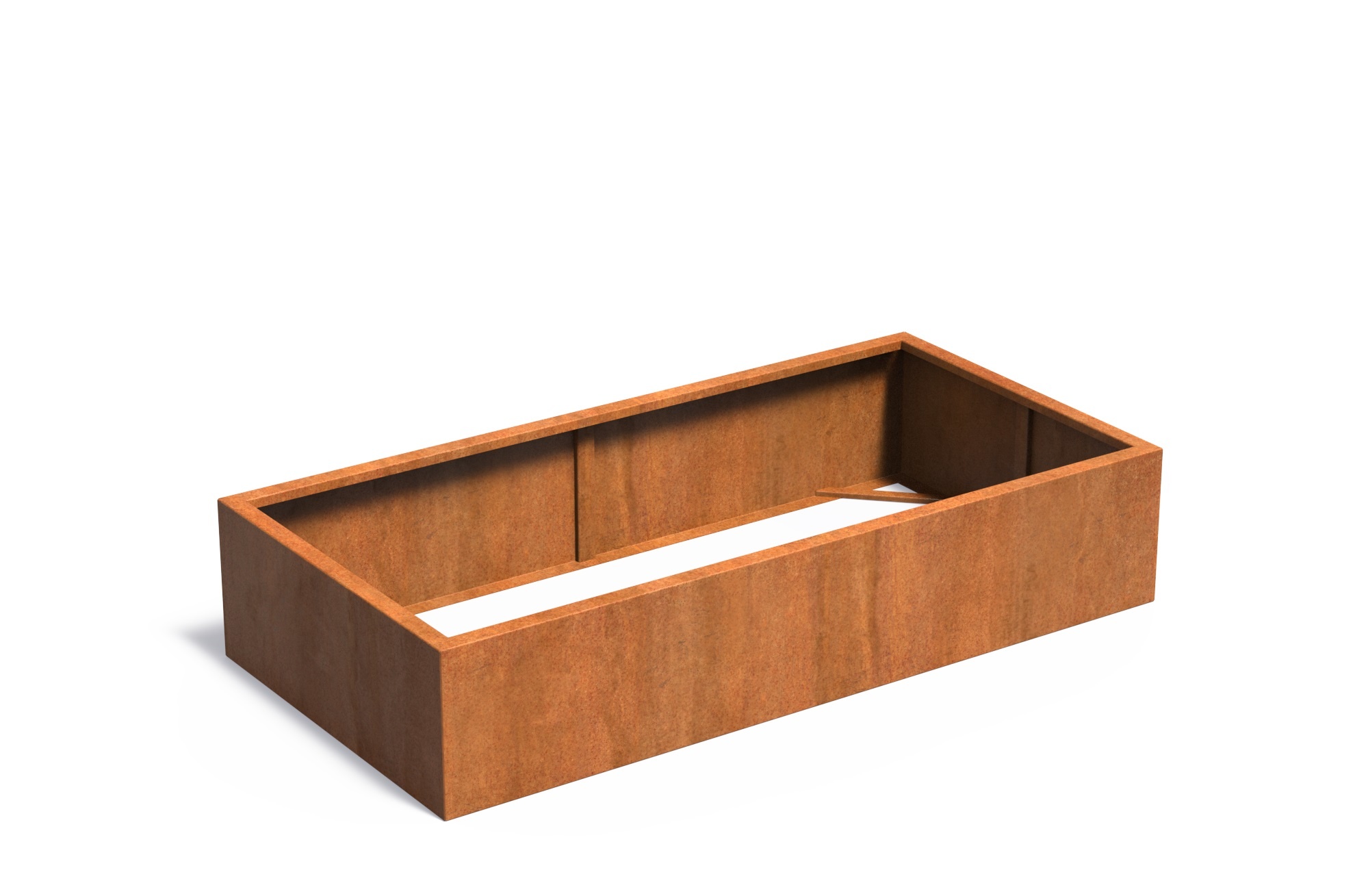 Cortenstaal plantenbak CARREZ zonder bodem 200x100x40cm. afbeelding
