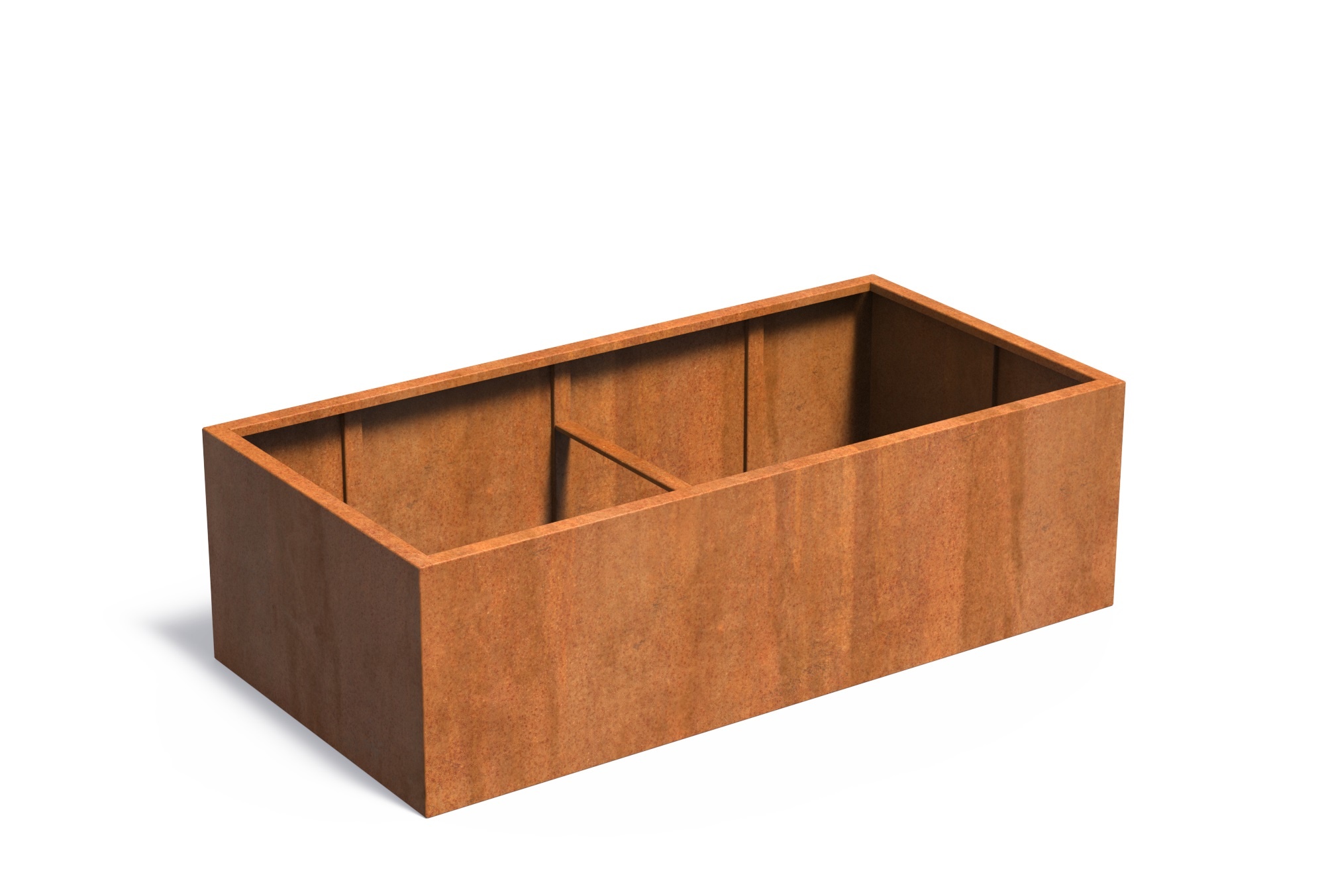 Cortenstaal plantenbak CARREZ zonder bodem 200x100x60cm. afbeelding