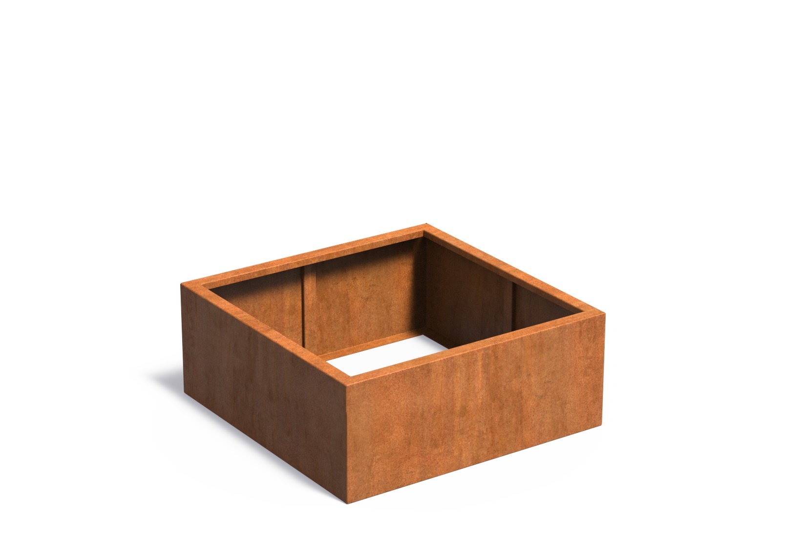 Cortenstaal plantenbak CARREZ zonder bodem 100x100x40cm. afbeelding