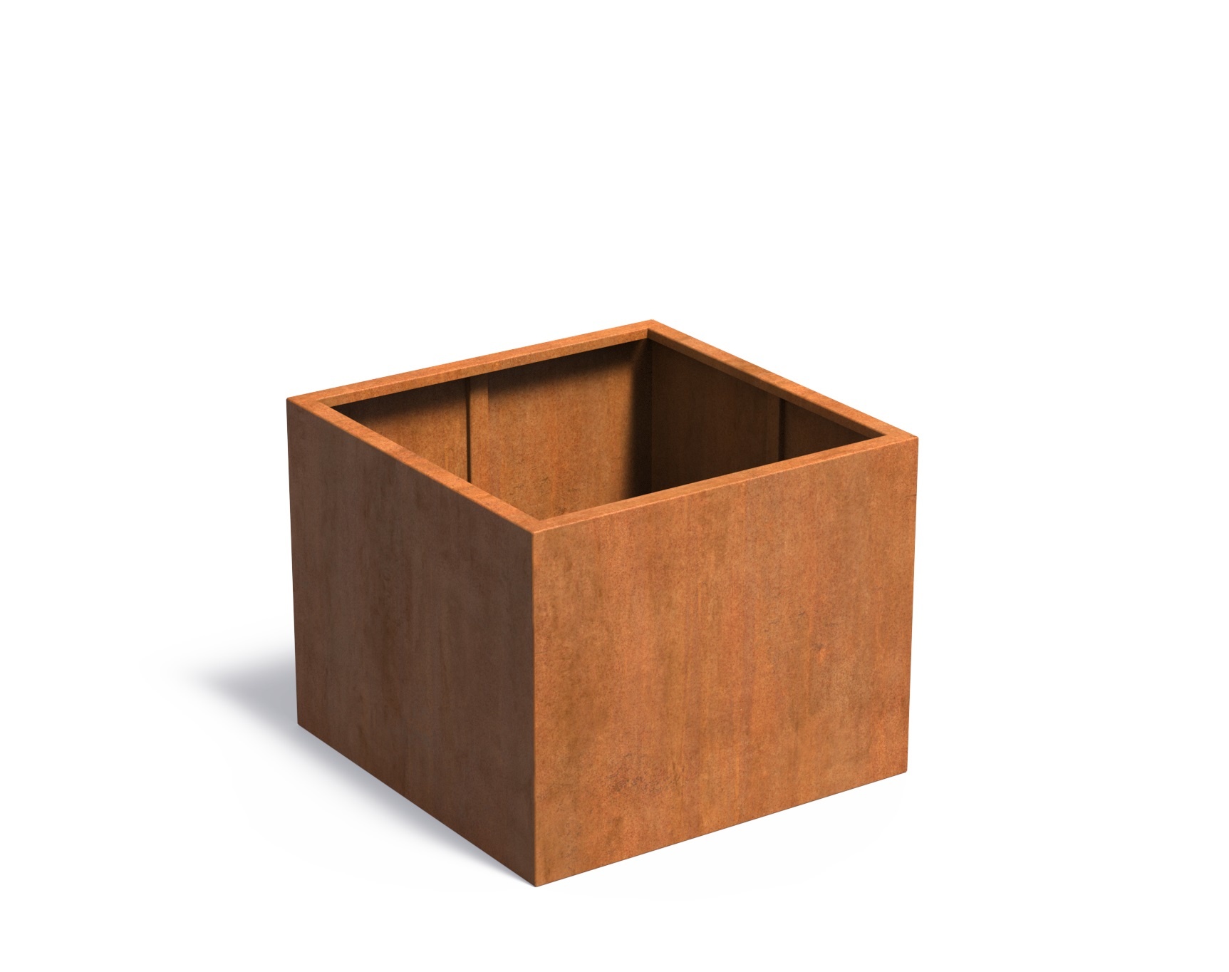 Cortenstaal plantenbak CARREZ zonder bodem 100x100x80cm. afbeelding
